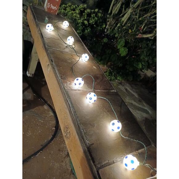 Soccer Ball Lights Balls Light String Futbol Plug In Indoor Outdoor 10 Christmas - Picture 6 of 9